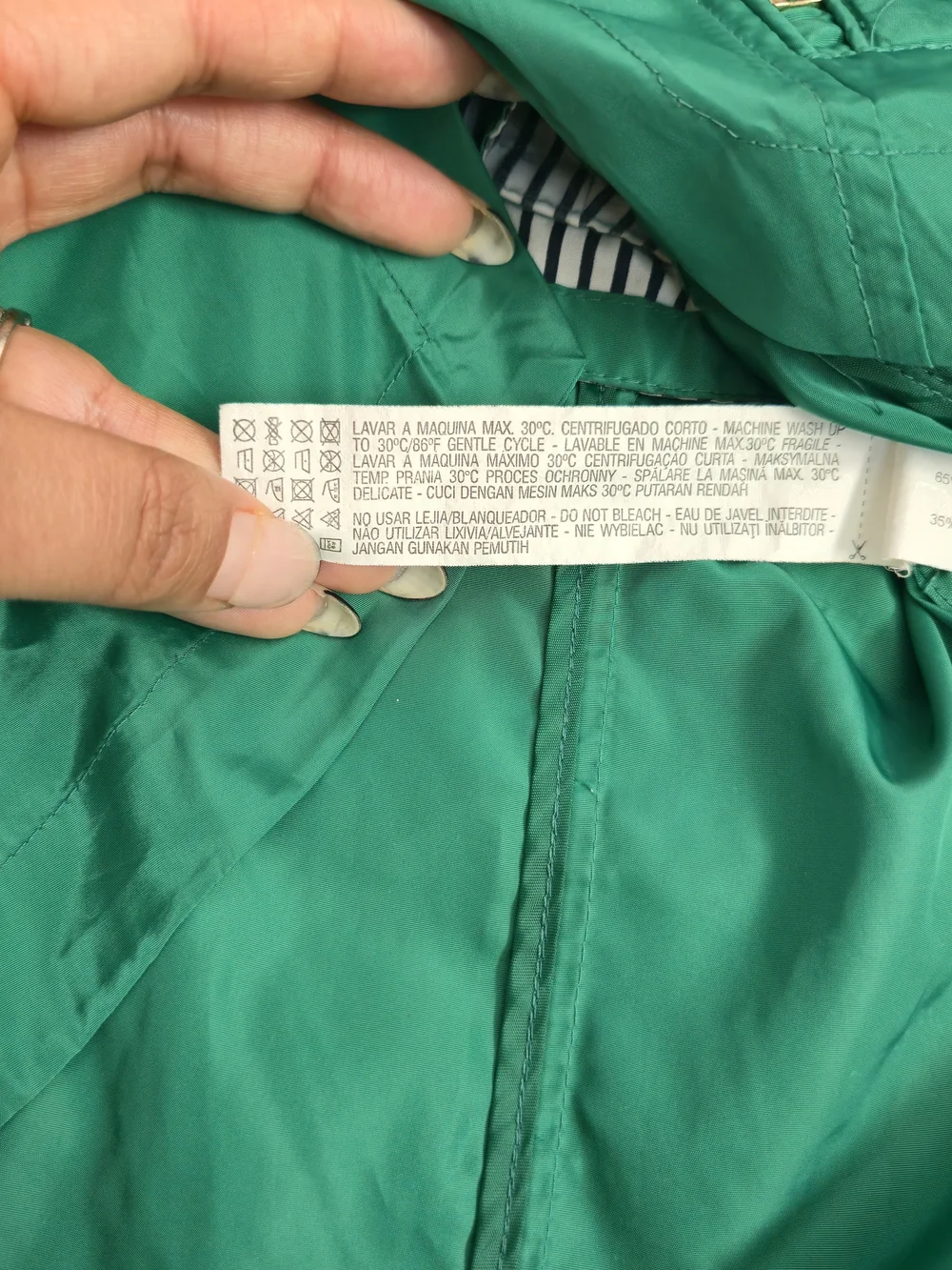 Zara Basic Kelly Green Hooded Full Zip Anorak Rain Jacket